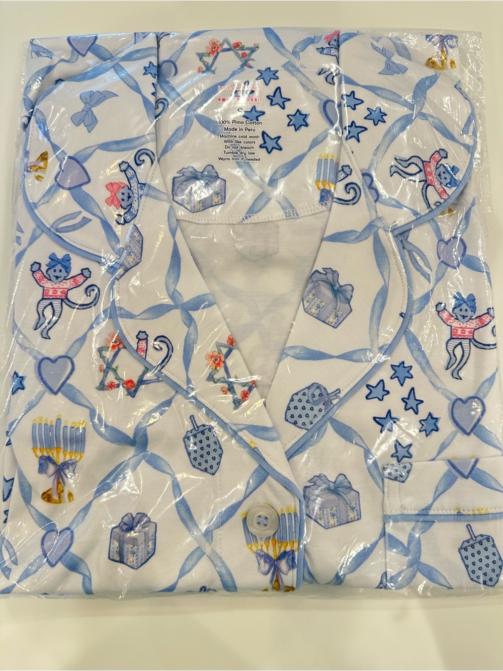 Loveshackfancy x Roller Rabbit Starry Nights Lattice Polo Pajama Set